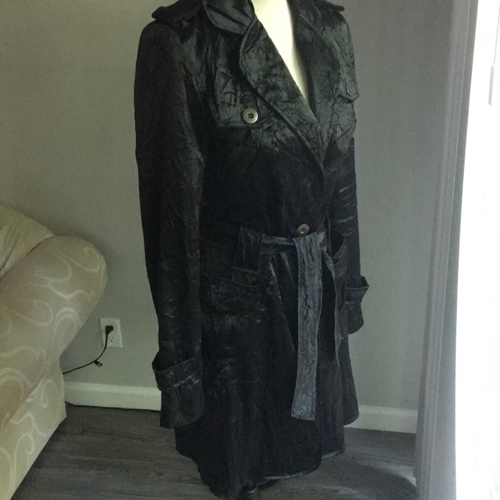 F&K Black cloak coat with belt two pockets size S